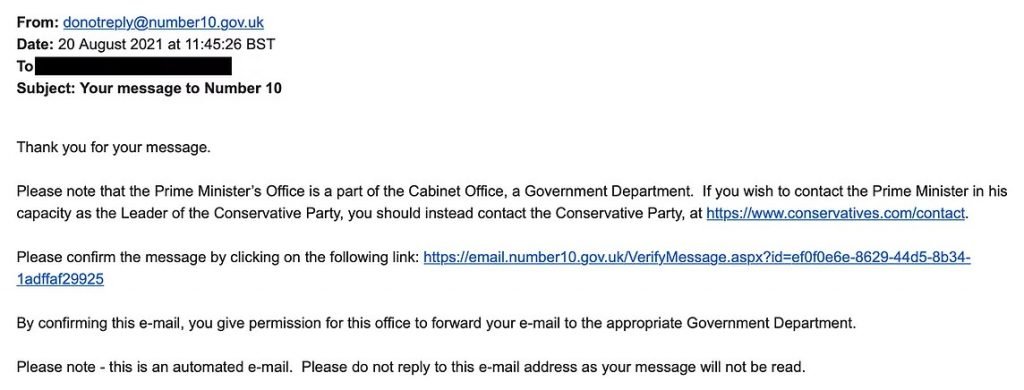 Response from the government