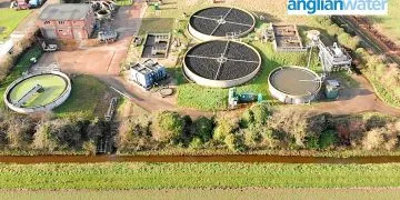Aerial view of Grimston sewage works
