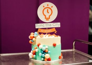 Sync the City 10th birthday cake
