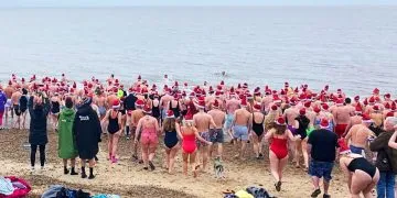 Over 500 people took part in a Boxing Day swim in Aldeburgh