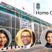 Exterior view of the Home Office building. Superimposed onto it are the images of Suella Braverman, James Cleverly and Priti Patel